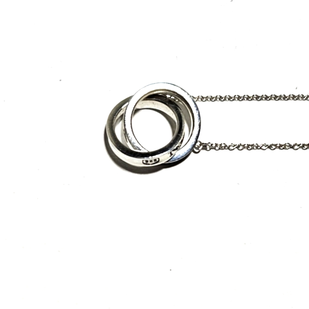 Tiffany & Co 1837 Interlocking Circles Pendant Necklace Sterling Silver 925